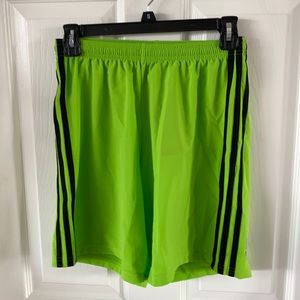 Adidas Men’s soccer short - lime green with black stripe